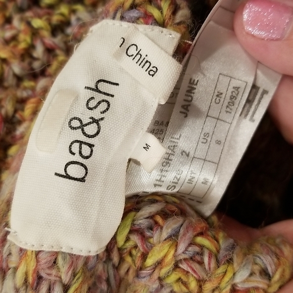 💕BA&SH💕 Gilet Haili Reversible Cardigan Sweater ~ Jaune Knit Medium US 8 - Picture 16 of 16